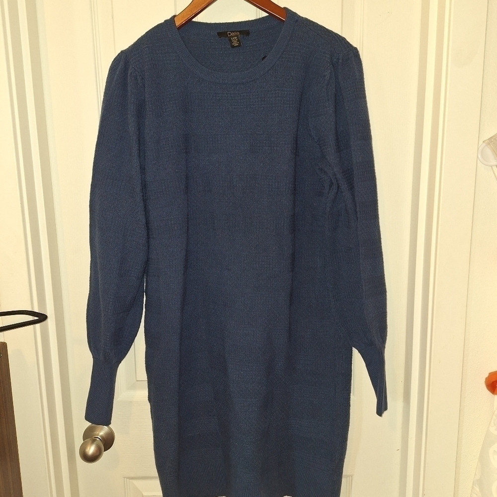 Dalia Blue Sweater Dress Small